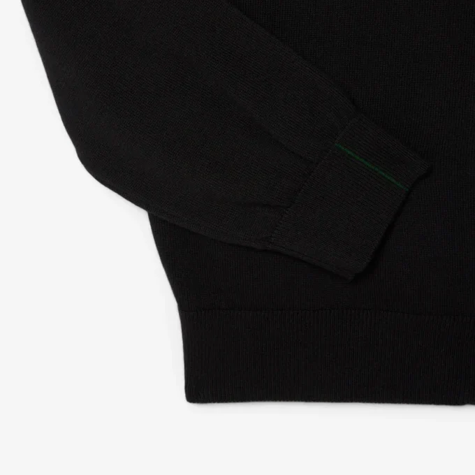 Herren-Baumwollpullover mit Reißverschluss und hohem Kragen