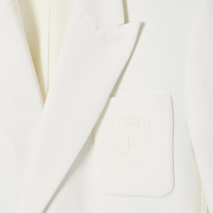 Herren-Blazer mit doppelter Knopfleiste und gesticktem Heritage-Emblem
