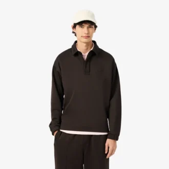 Herren-Fleece-Poloshirt in lockerer Passform