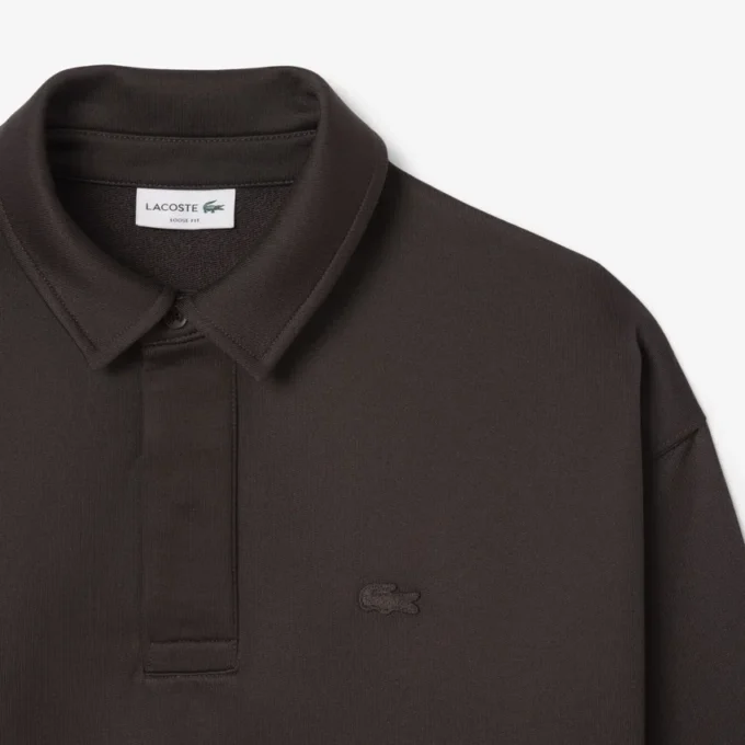 Herren-Fleece-Poloshirt in lockerer Passform