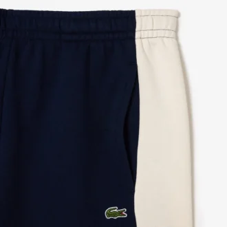Herren-Fleece-Shorts in Regular Fit mit Colorblock-Design