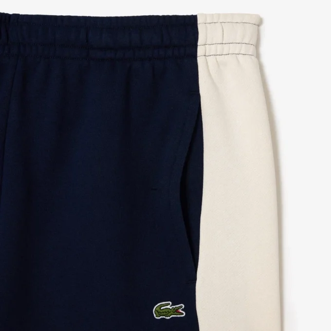 Herren-Fleece-Shorts in Regular Fit mit Colorblock-Design