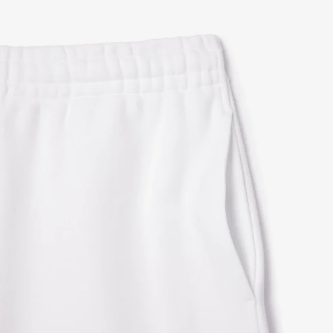 Herren-Fleece-Shorts mit Regular-Fit und Text-Stickerei