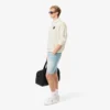 Herren-Fleece-Sweatshirt mit Polo-Kragen in lockerer Passform
