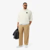 Herren-Fleece-Sweatshirt mit Polo-Kragen in lockerer Passform
