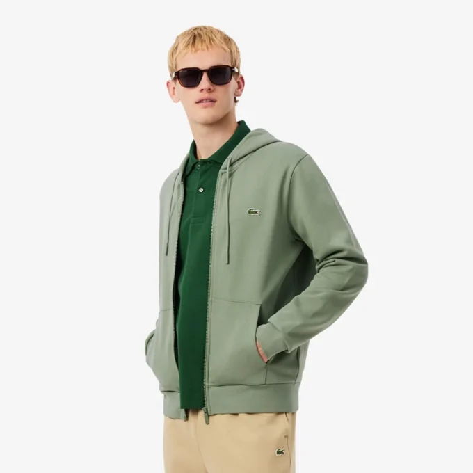 Herren-Fleece-Sweatshirt mit Reißverschluss in klassischer Passform