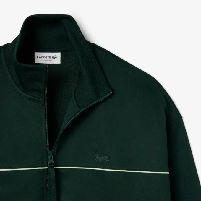 Herren-Fleece-Sweatshirt mit Reißverschluss und Satin-Effekt