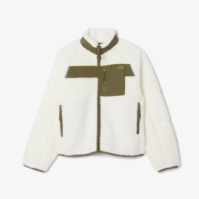 Herren-Fleecejacke mit Farbblock-Design