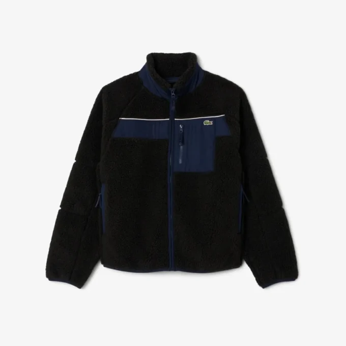 Herren-Fleecejacke mit Farbblock-Design