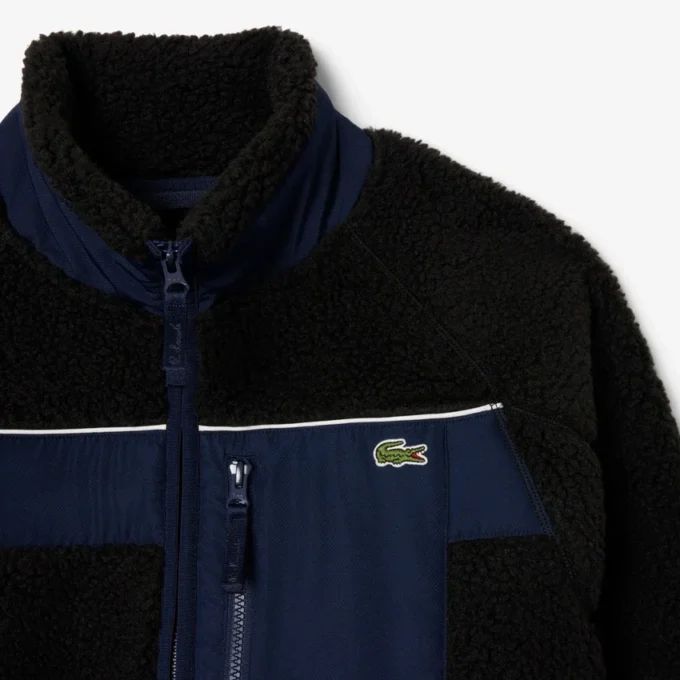 Herren-Fleecejacke mit Farbblock-Design
