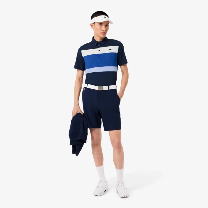 Herren-Golf-Poloshirt in Regular Fit mit Farbblock-Design