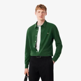 Herren-Hemd aus Baumwollpiqué in Slim Fit