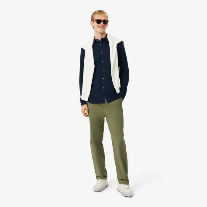 Herren-Hemd aus Baumwollpiqué in Slim Fit