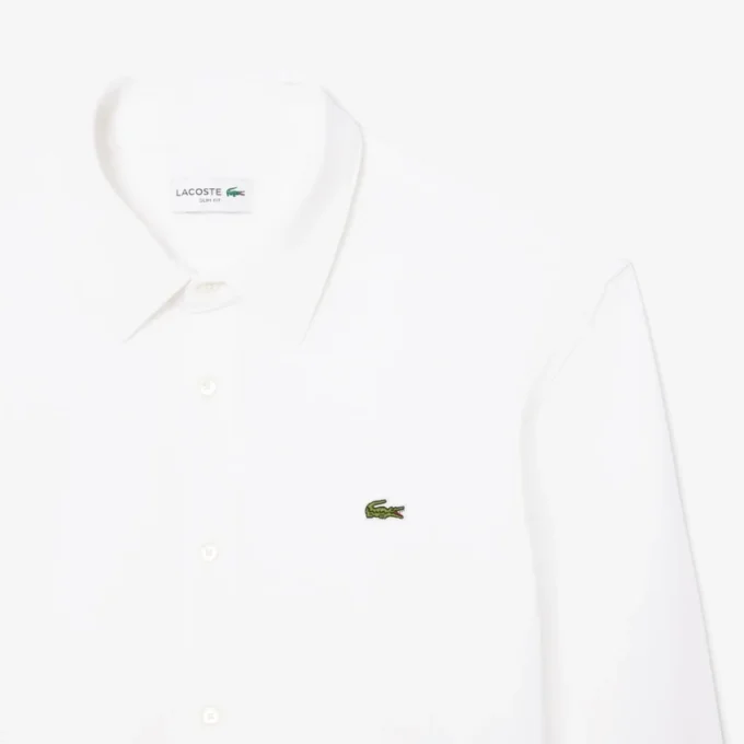 Herren-Hemd aus Baumwollpiqué in Slim Fit