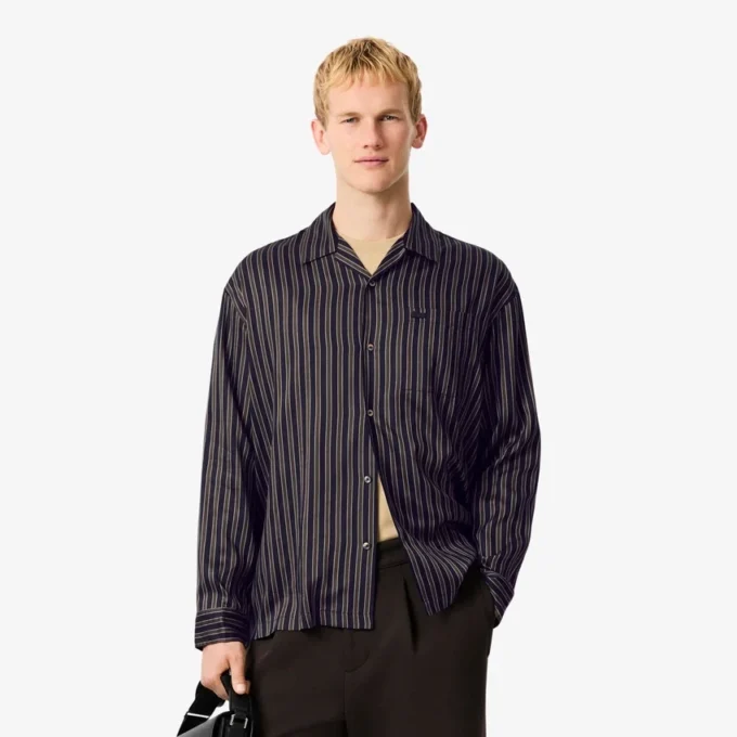 Herren-Hemd aus Lyocell mit Streifen im Relaxed Fit