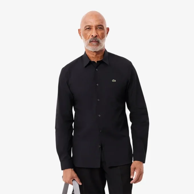 Herren-Hemd aus Stretch-Popeline in Slim Fit