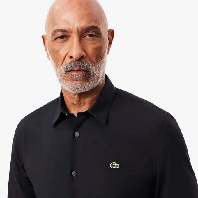 Herren-Hemd aus Stretch-Popeline in Slim Fit