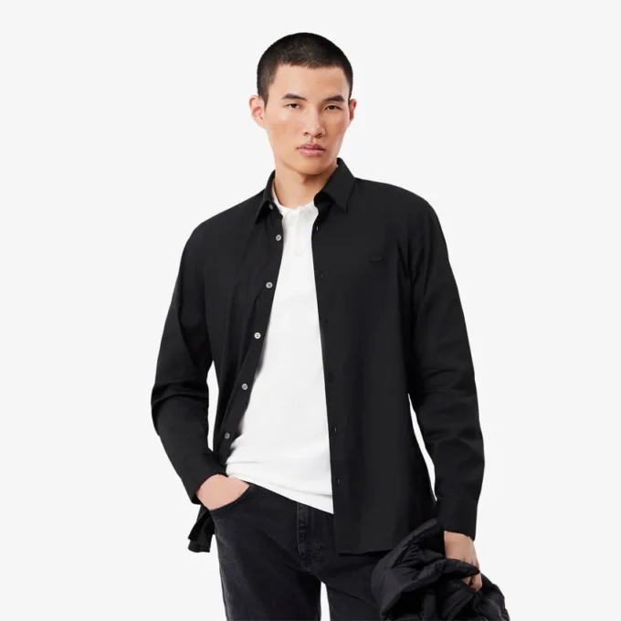 Herren-Hemd mit Knopfleiste, Slim Fit und Stretch