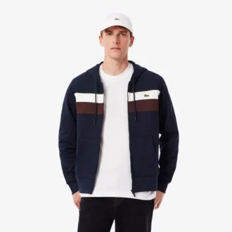 Herren-Hoodie mit Reißverschluss und Farbblock-Design