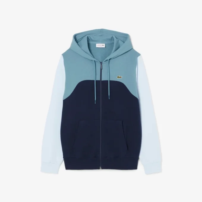 Herren-Hoodie mit Reißverschluss und Farbblock-Design