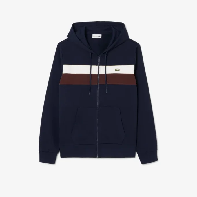 Herren-Hoodie mit Reißverschluss und Farbblock-Design