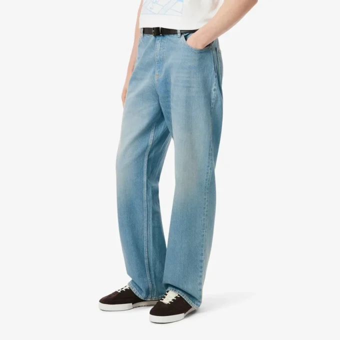 Herren-Jeans aus Denim mit 5 Taschen und lockerer Passform