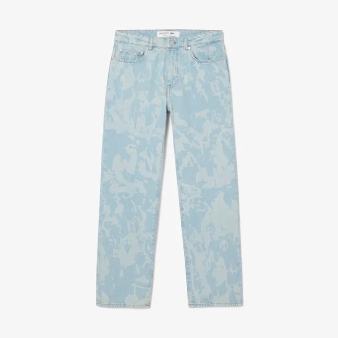 Herren-Jeans aus Denim mit geradem Schnitt und Print-Motiv