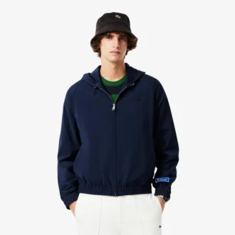 Herren-Kapuzenjacke aus Woll-Blend-Flanell