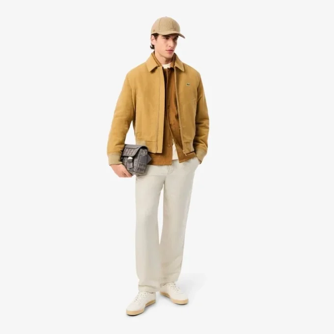 Herren-Leinenhose aus Twill in Regular Fit