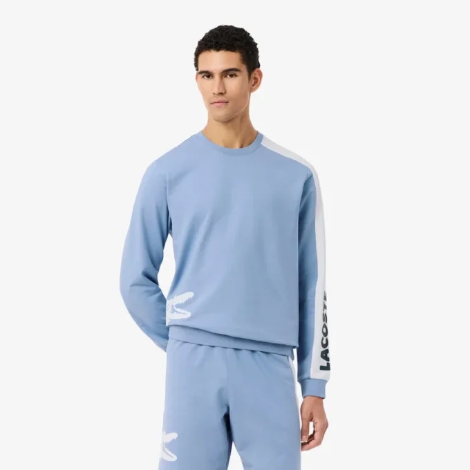 Herren-Lounge-Sweatshirt aus bedrucktem Fleece