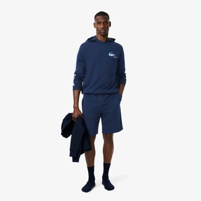 Herren-Loungewear-Shorts aus Fleece mit geradem Schnitt