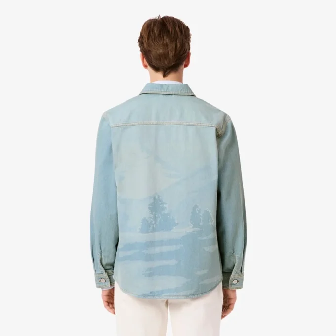 Herren-Overshirt aus Denim mit Landschaftsmotiv