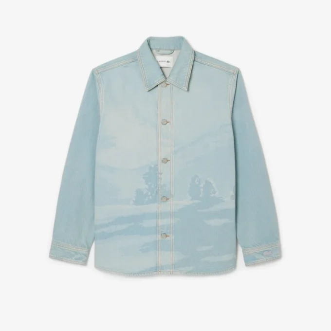 Herren-Overshirt aus Denim mit Landschaftsmotiv