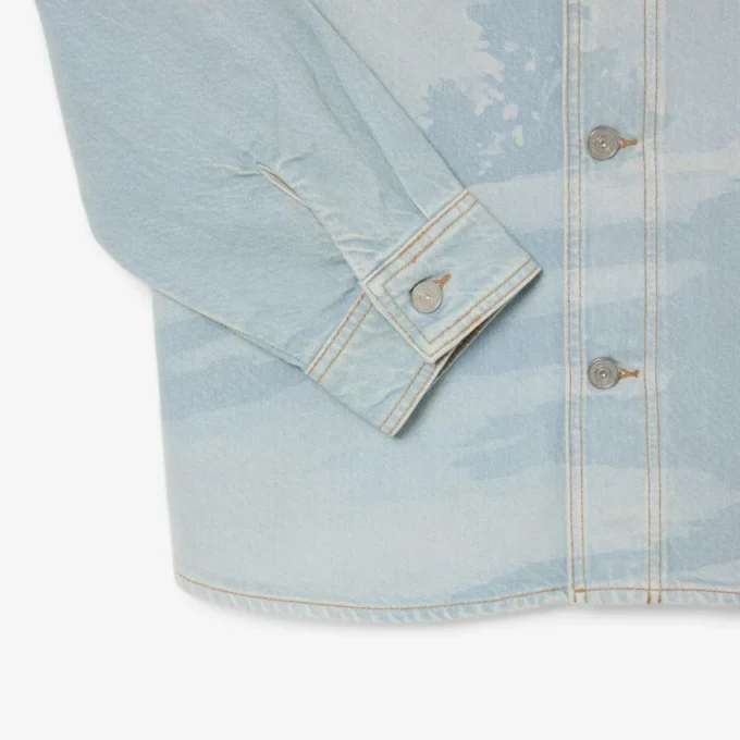 Herren-Overshirt aus Denim mit Landschaftsmotiv