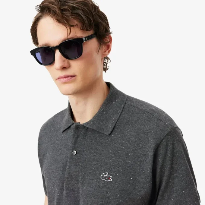 Herren-Poloshirt in klassischer Passform aus Piqué-Marl