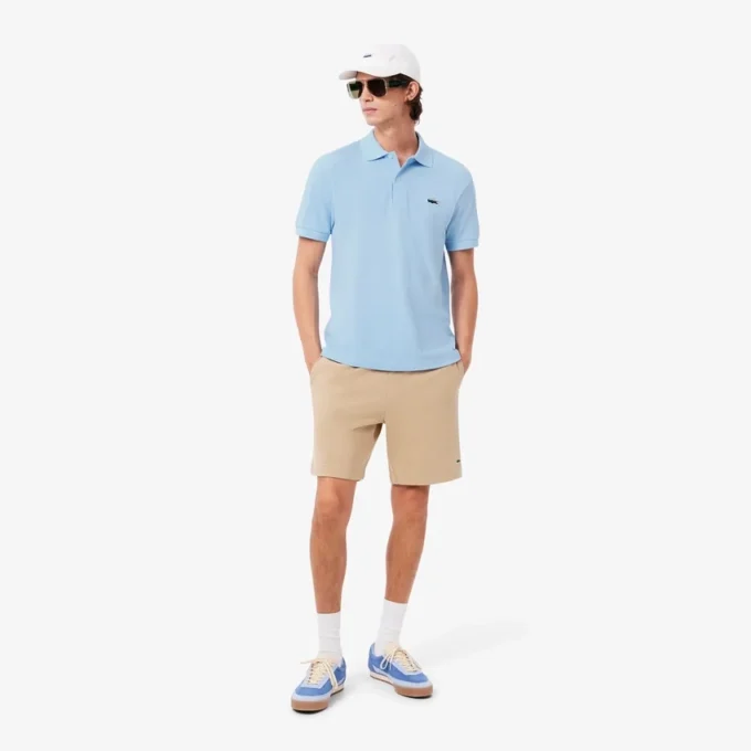 Herren-Poloshirt in klassischer Passform mit Krokodil-Piqué-Muster