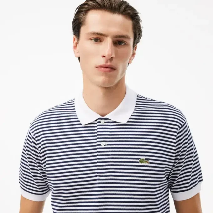 Herren-Poloshirt L.12.12 mit Streifenmuster in klassischer Passform