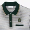 Herren-Poloshirt mit gerader Passform und Streifenmuster aus Mini-Piqué