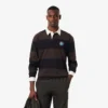 Herren-Poloshirt mit gestreiftem Muster und lockerer Passform