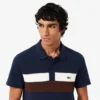 Herren-Poloshirt mit Regular Fit und Colorblock-Design aus Petit Piqué