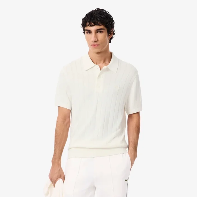 Herren-Poloshirts mit geripptem Strickkragen