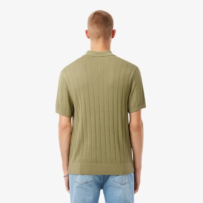 Herren-Poloshirts mit geripptem Strickkragen