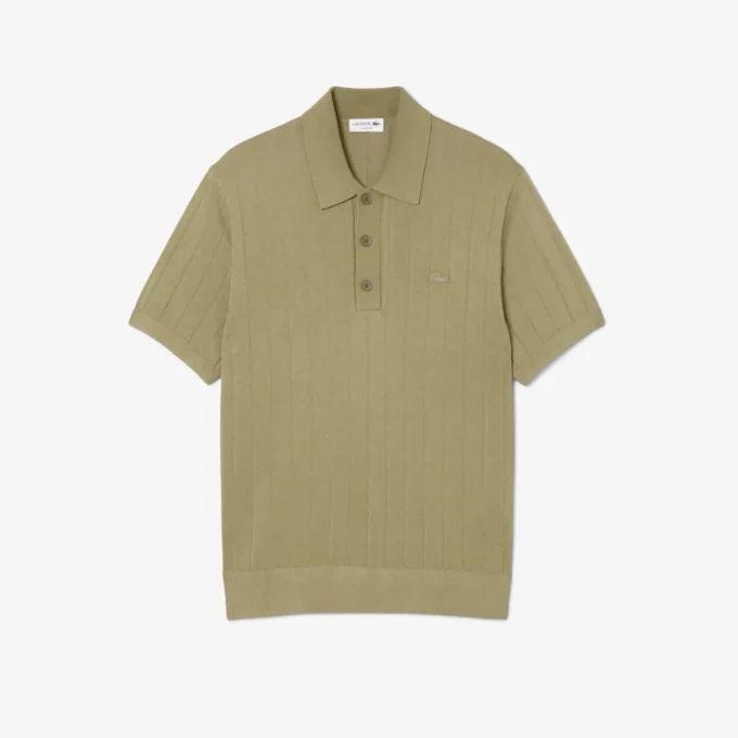 Herren-Poloshirts mit geripptem Strickkragen