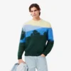 Herren-Pullover aus Alpaka-Wolle mit Landschaftsmotiv