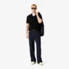 Herren-Pullover aus Baumwoll-Blend mit offenem Polokragen