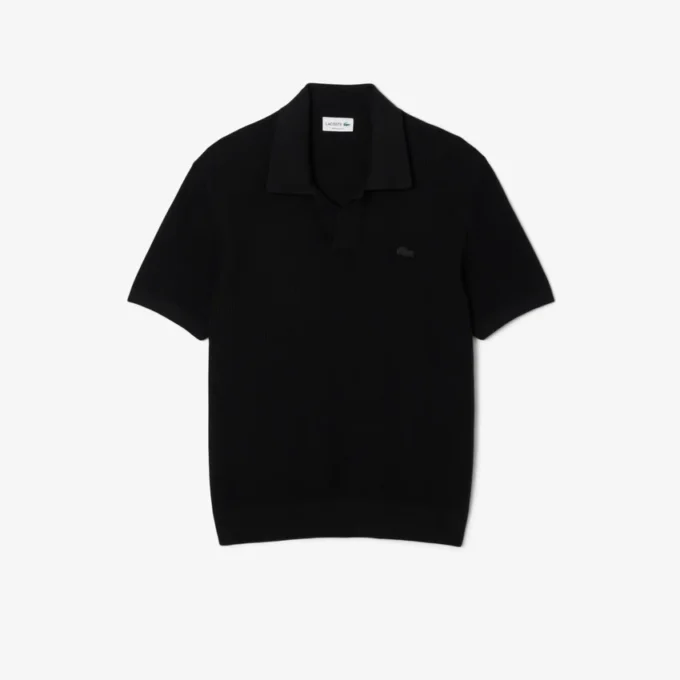 Herren-Pullover aus Baumwoll-Blend mit offenem Polokragen