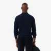 Herren-Pullover aus Baumwoll-Woll-Blend mit halbem Reißverschluss und Polokragen