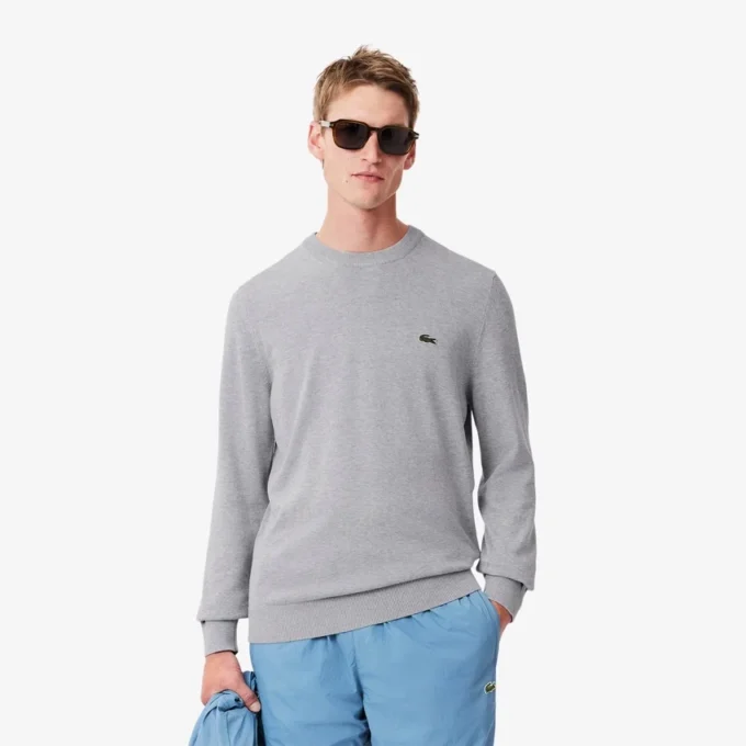 Herren-Pullover aus Baumwolle mit Rundhalsausschnitt