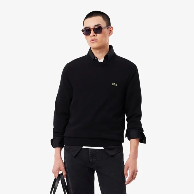 Herren-Pullover aus Baumwolle mit Rundhalsausschnitt