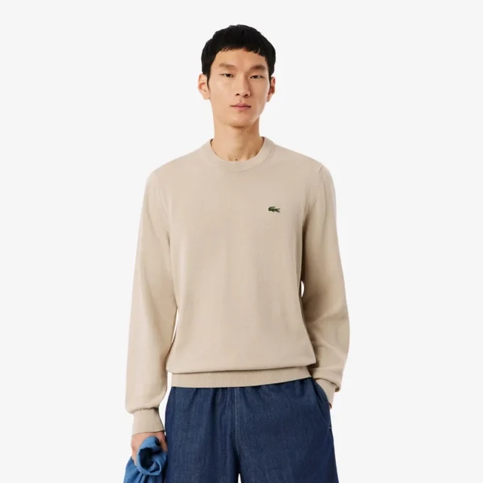 Herren-Pullover aus Baumwolle mit Rundhalsausschnitt